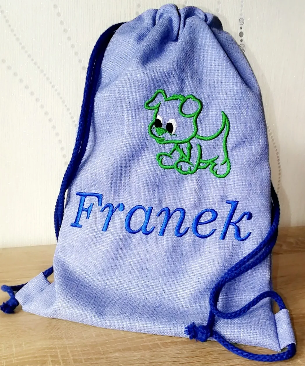 Worek Plecak na buty kapcie zabawki dla dziecka niebieski 36x23cm - obrazek 3