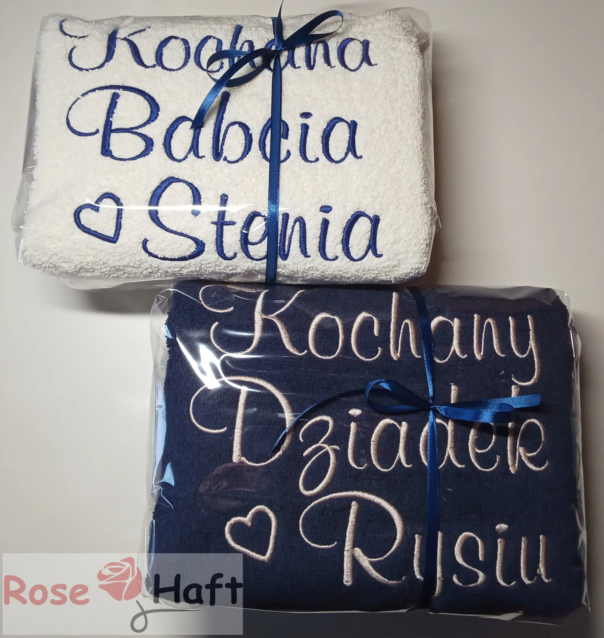 Dzień Babci i Dziadka Prezent Komplet Ręczników z haftem 70x140 cm
