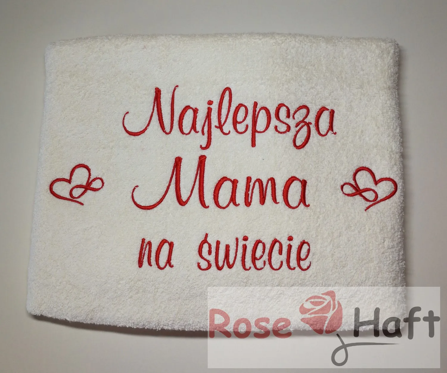 Dzień Matki Prezent Ręcznik z haftowanym dowolnym napisem-70 x 140 cm - obrazek 3