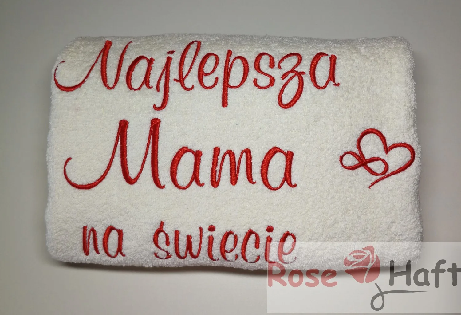 Dzień Matki Prezent Ręcznik z haftowanym dowolnym napisem-70 x 140 cm - obrazek 2