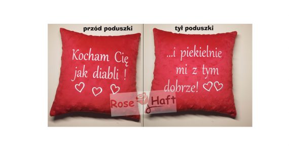 Poduszka Prezent z wyznaniem z dwóch stron 45x45cm