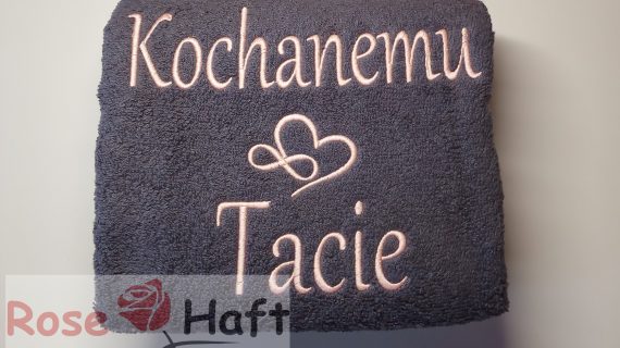 Prezent dla Taty Ręcznik z haftowanym dowolnym napisem-70 x 140 cm