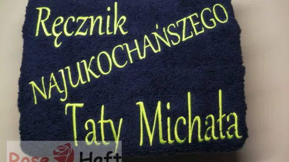 Dzień Ojca Prezent dla Taty Ręcznik z haftowanym dowolnym napisem-70 x 140 cm