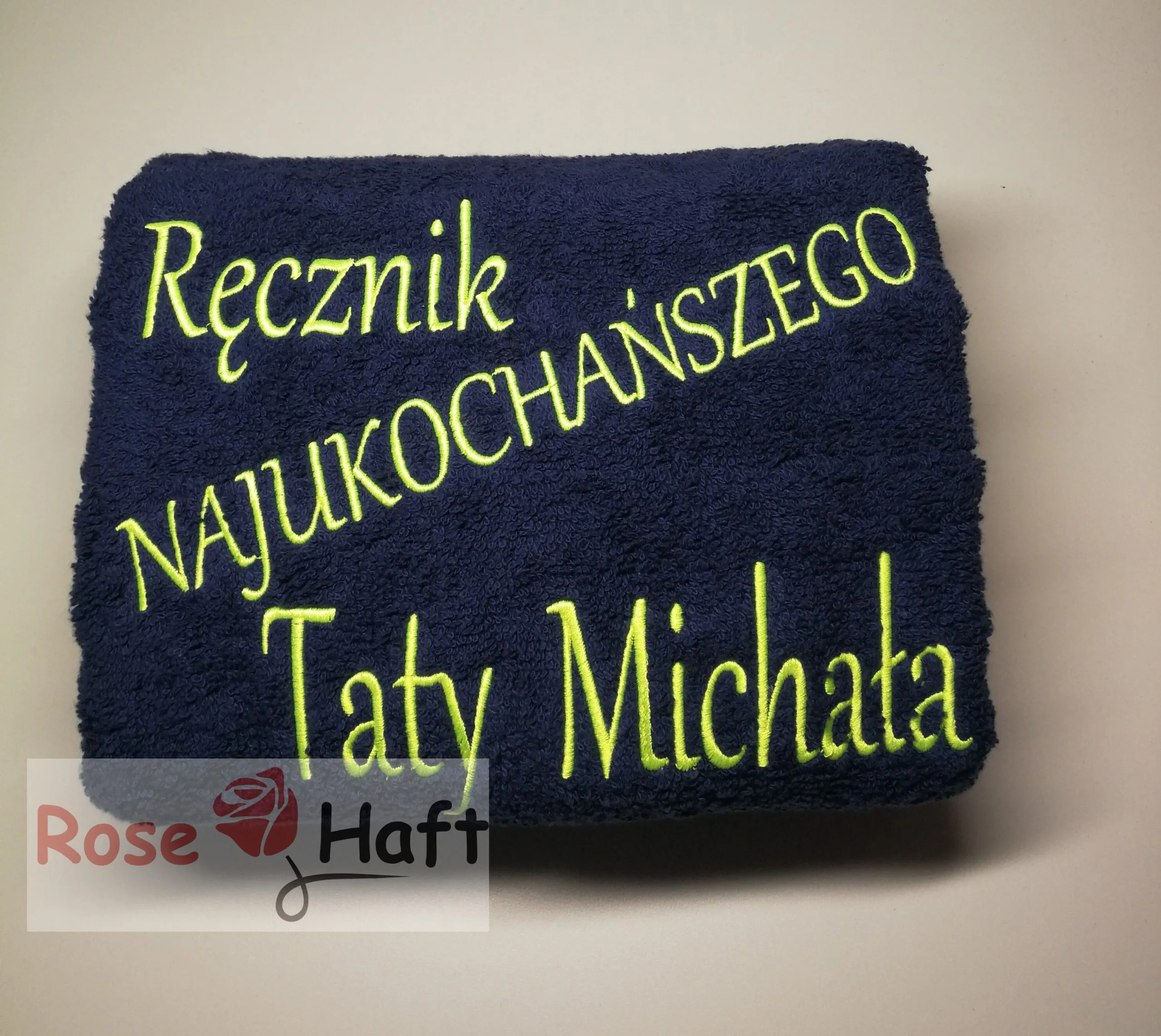 Dzień Ojca Prezent dla Taty Ręcznik z haftowanym dowolnym napisem-70 x 140 cm