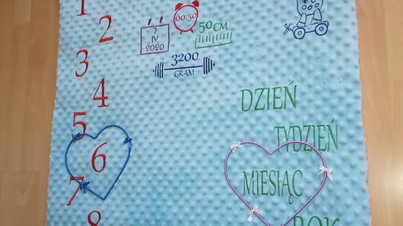 Kołderka do Robienia Zdjęć dla Dziecka z Serduszkami 80x100