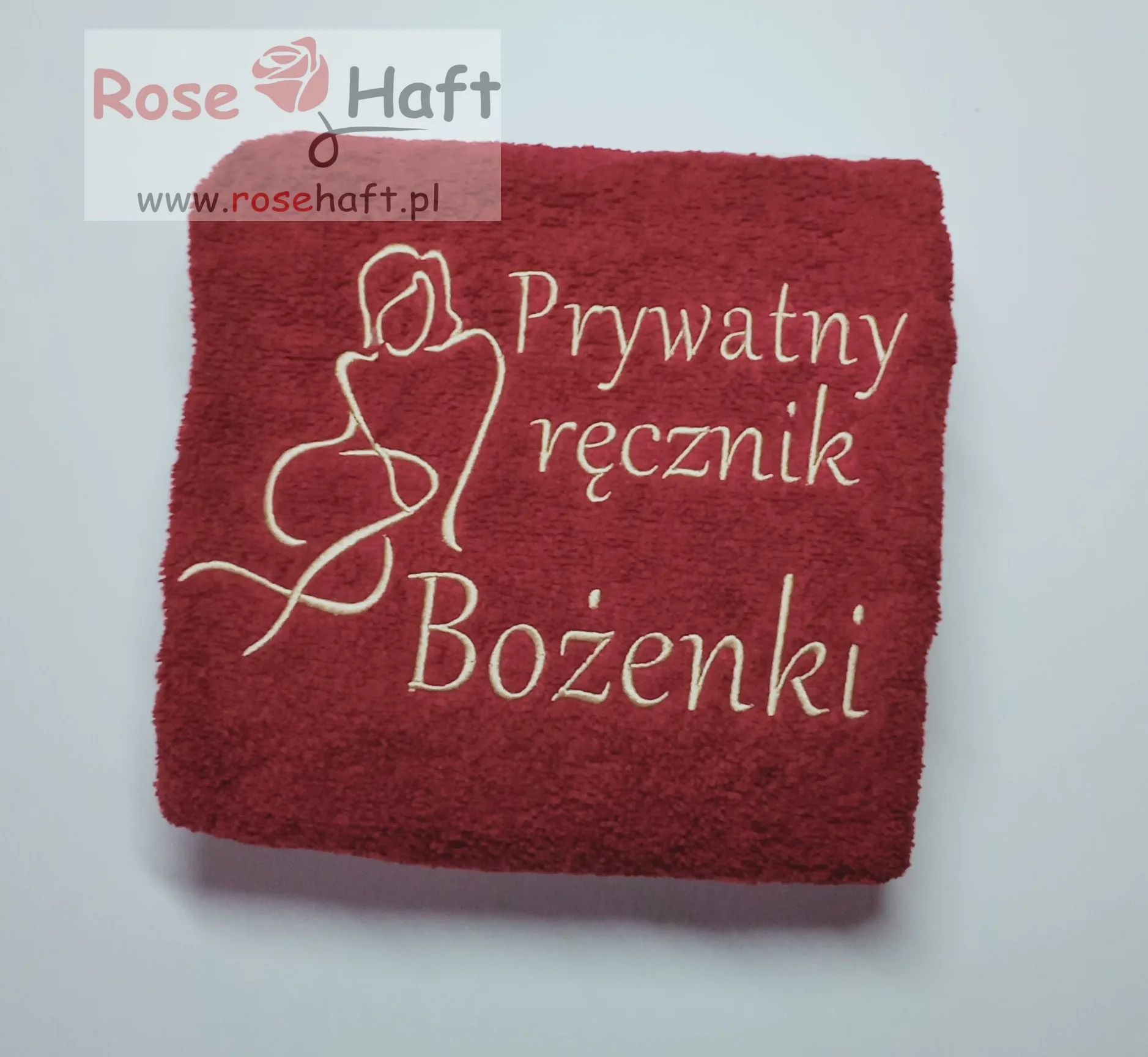 Dzień Kobiet Ręcznik z haftowanym imieniem i grafiką 70 x 140 cm